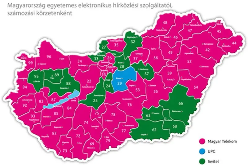 Internet otthon - Internet szolgáltatási területek térkép