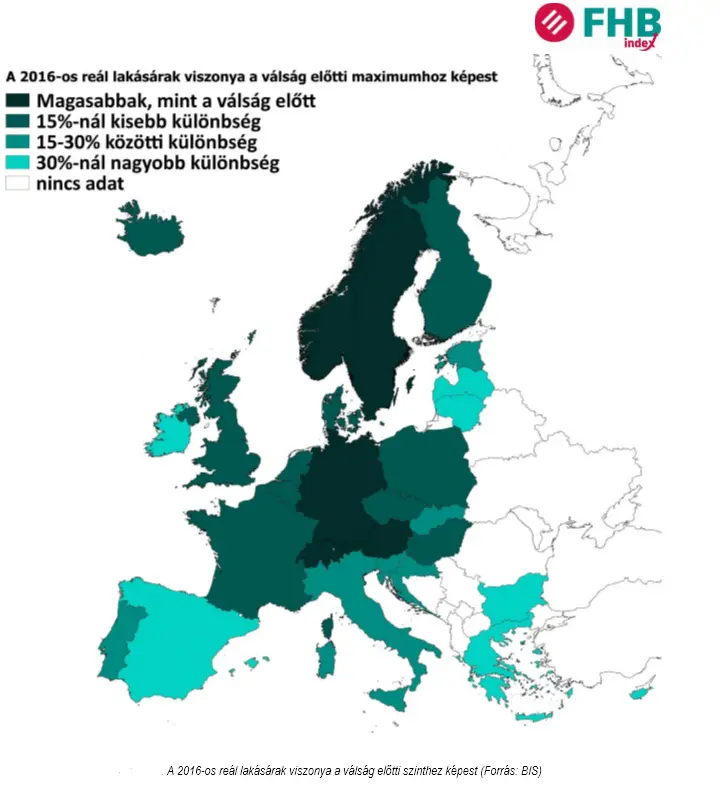 Lakásárpolitika - Reál lakásárak drágulása 2016 - Térkép